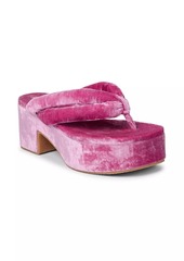 Dries Van Noten Velvet Platform Sandals