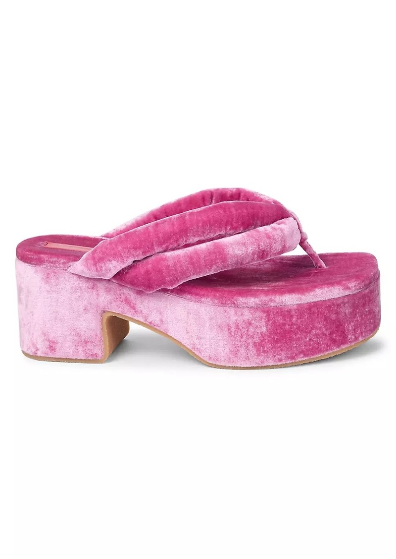 Dries Van Noten Velvet Platform Sandals