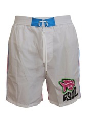 Dsquared Dsqua² pink Logo Print Men Beachwear Shorts Men's Swimwear