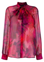 Dsquared2 pussy bow sheer shirt