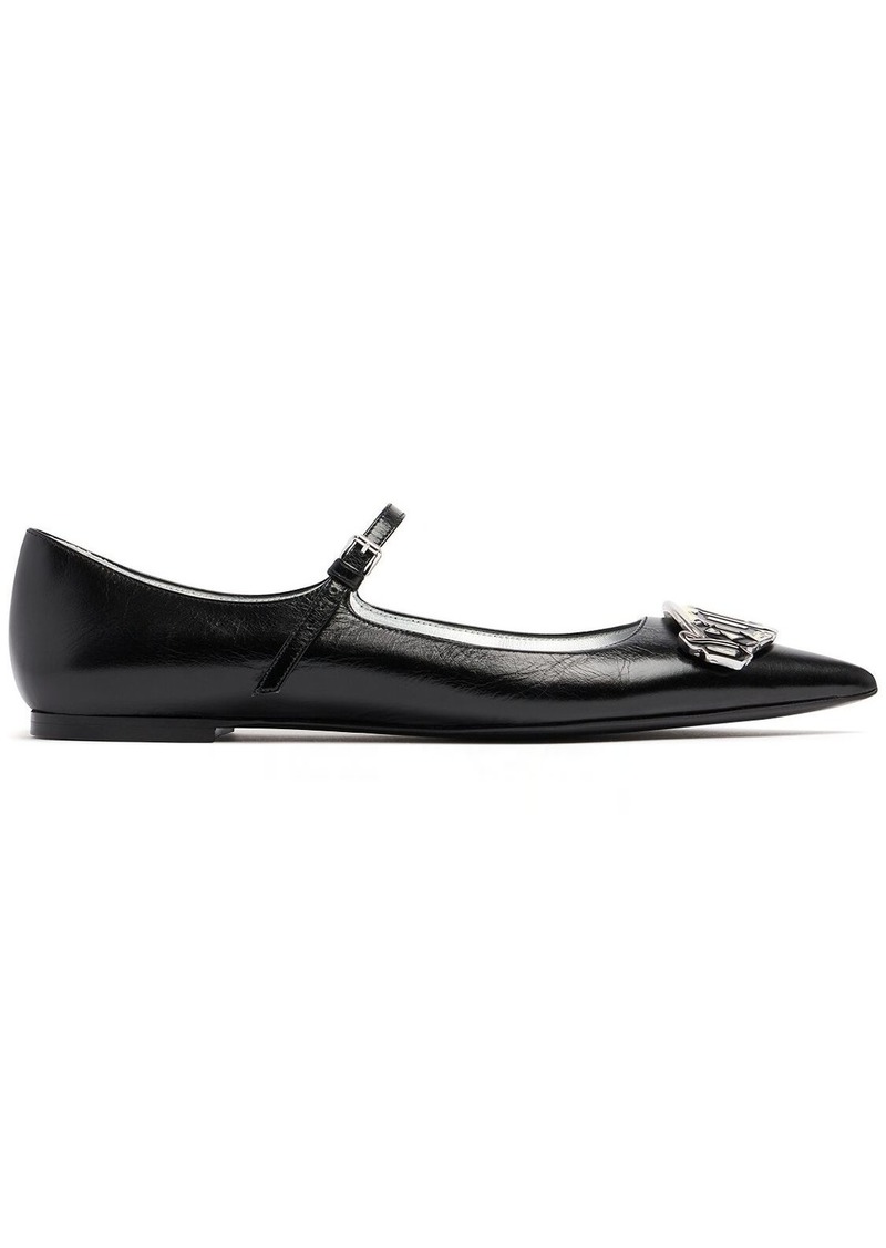 Dsquared2 10mm Gothic Leather Ballerina Flats