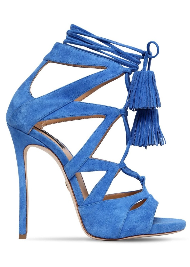 Dsquared2 120mm Suede Lace-up Sandals W/ Tassels