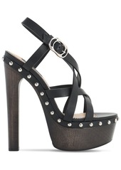 Dsquared2 140mm Leather & Wooden Heel Sandals