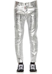 Dsquared2 16cm Skater Metallic Waxed Denim Jeans