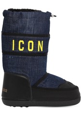 Dsquared2 20mm Icon Denim & Leather Snow Boots