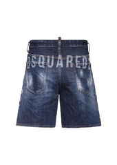 Dsquared2 36cm Boxer Fit Cotton Denim Shorts