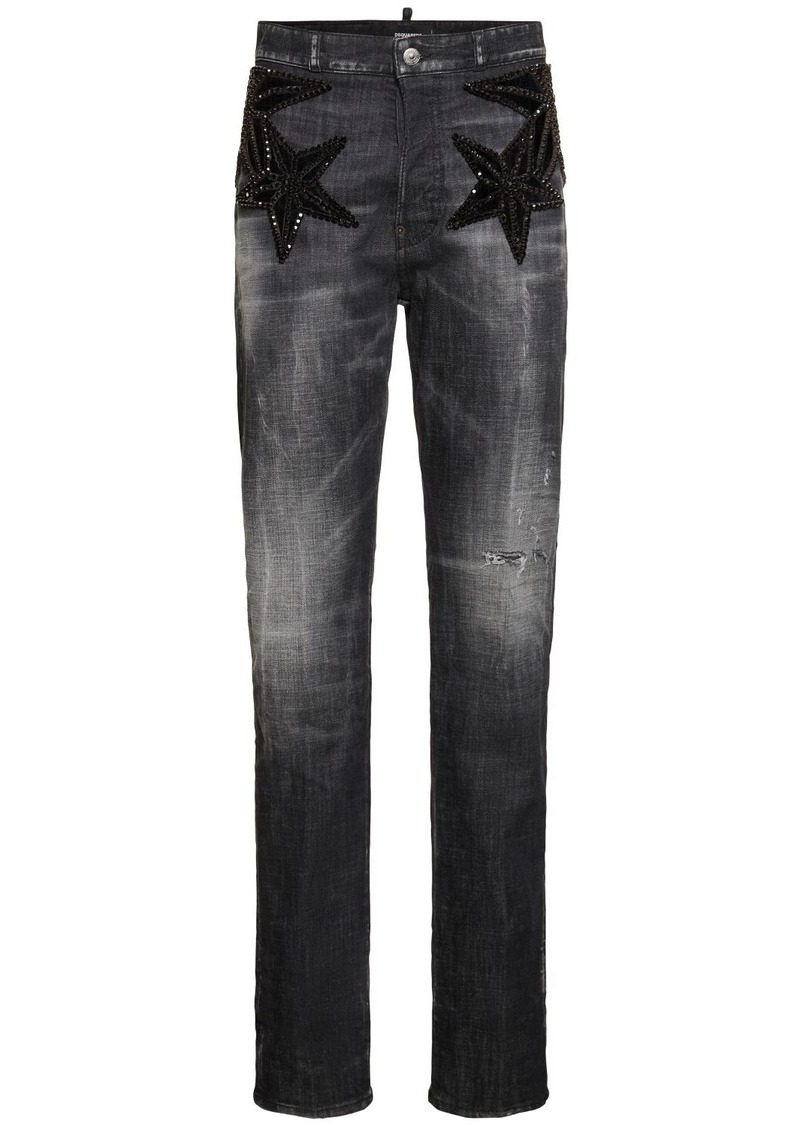 Dsquared2 642 Embellished Stars High Rise Jeans