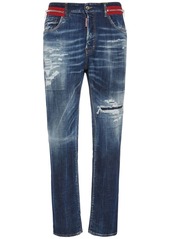 Dsquared2 642 Fit Zipped Cotton Denim Jeans