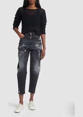 Dsquared2 80s High Rise Distressed Cropped Jeans