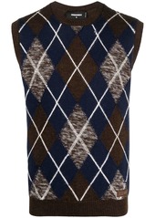 Dsquared2 argyle intarsia-knit jumper