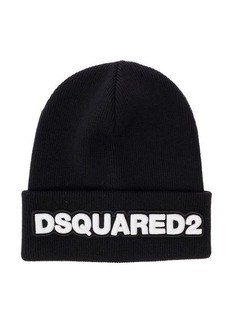 Dsquared2 Black Beanie in KNitted Wool D-SQUARED2 Man