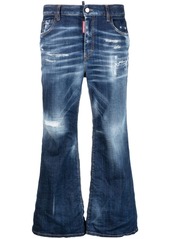 Dsquared2 bleach-effect cropped flared jeans