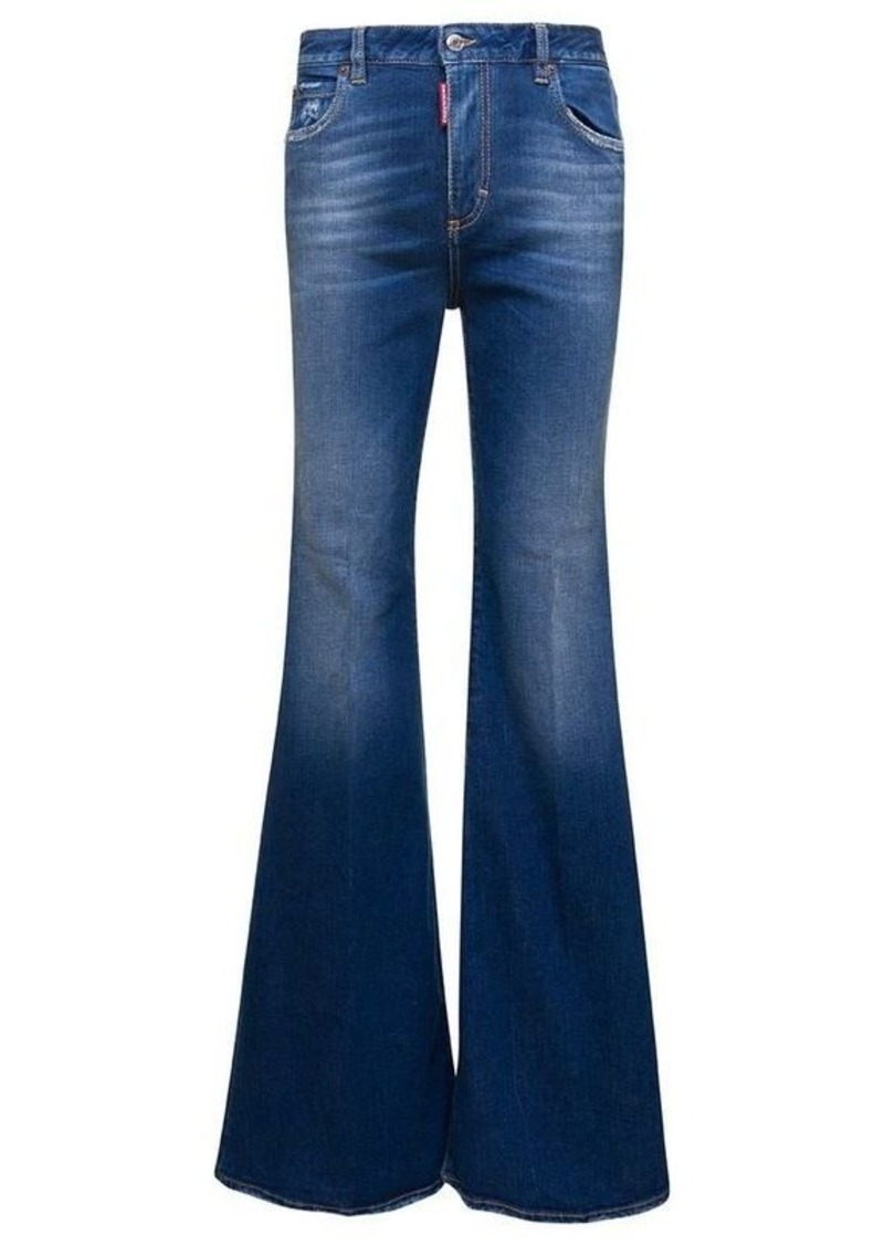 Dsquared2 Blue Denim Flared Jeans  in Cotton Woman