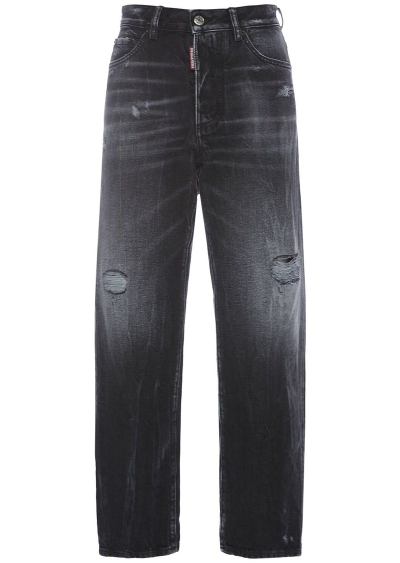 Dsquared2 Boston Distressed High Rise Crop Jeans