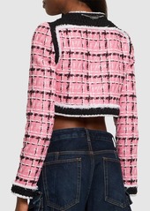 Dsquared2 Bouclé Collarless Cropped Jacket