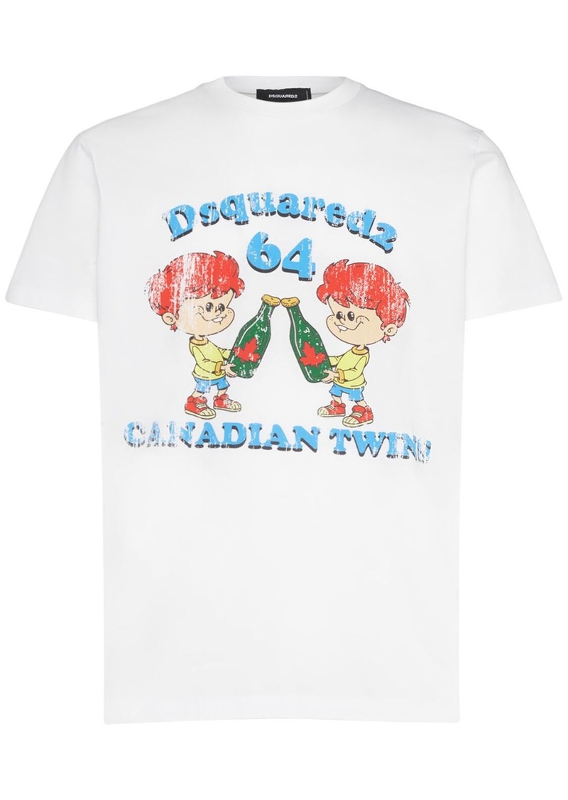 Dsquared2 Canadian Twins Printed Cotton T-shirt