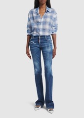 Dsquared2 Distressed Denim Midrise Flared Jeans