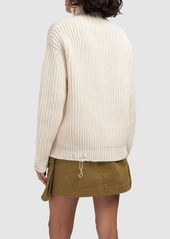 Dsquared2 Cotton Blend Rib Knit Turtleneck Sweater