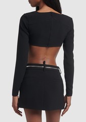 Dsquared2 Crepe Cady Long Sleeved Bra Top