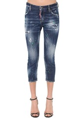 Dsquared2 Cropped Cool Girl Paint Wash Denim Jeans