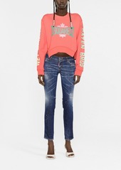 Dsquared2 cropped paint-splatter jeans