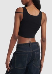 Dsquared2 Cropped Viscose Jersey Tank Top