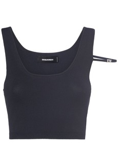 Dsquared2 Cropped Viscose Jersey Tank Top