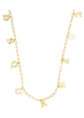 Dsquared2 crystal-embellished logo charm necklace