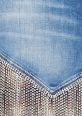 Dsquared2 Crystal Fringe Denim Midrise Mini Skirt