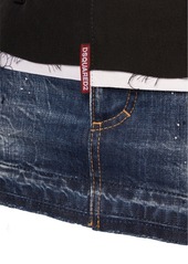 Dsquared2 Cut That Boy Denim & Canvas Mini Skirt