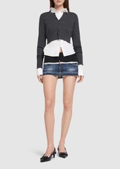 Dsquared2 Cut That Boy Denim & Canvas Mini Skirt