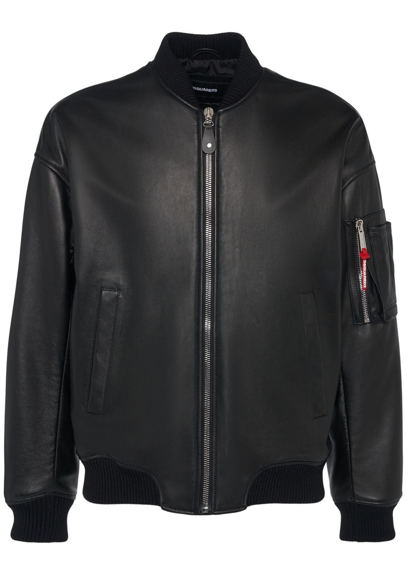 Dsquared2 Cyprus Leather Bomber Jacket