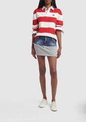 Dsquared2 Denim & Jersey Low Rise Mini Skirt