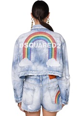 Dsquared2 Denim Jacket W/back Rainbow Logo
