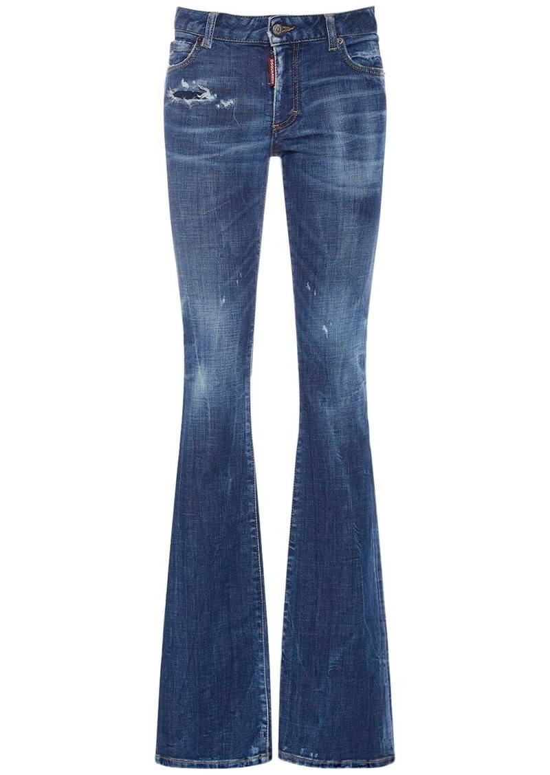 Dsquared2 Distressed Denim Midrise Flared Jeans