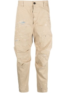 Dsquared2 distressed-effect cotton cropped trousers