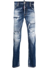 Dsquared2 distressed-effect logo-patch jeans