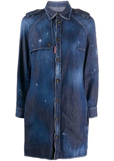 Dsquared2 distressed finish button front shirt dress