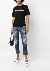 Dsquared2 distressed logo-patch cropped jeans
