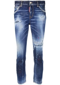 Dsquared2 distressed skinny-fit cropped jeans