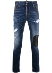 Dsquared2 distressed patchwork skinny jeans