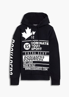Dsquared2 - Printed cotton-fleece hoodie - Black - XS