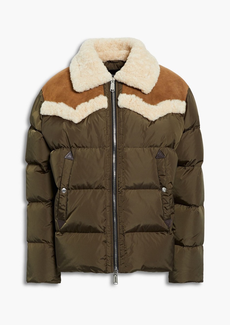 Dsquared2 - Shearling-paneled quilted shell down jacket - Green - IT 46