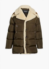 Dsquared2 - Shearling-paneled quilted shell down jacket - Green - IT 56