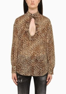 Dsquared2 Animalier blouse with cut-out