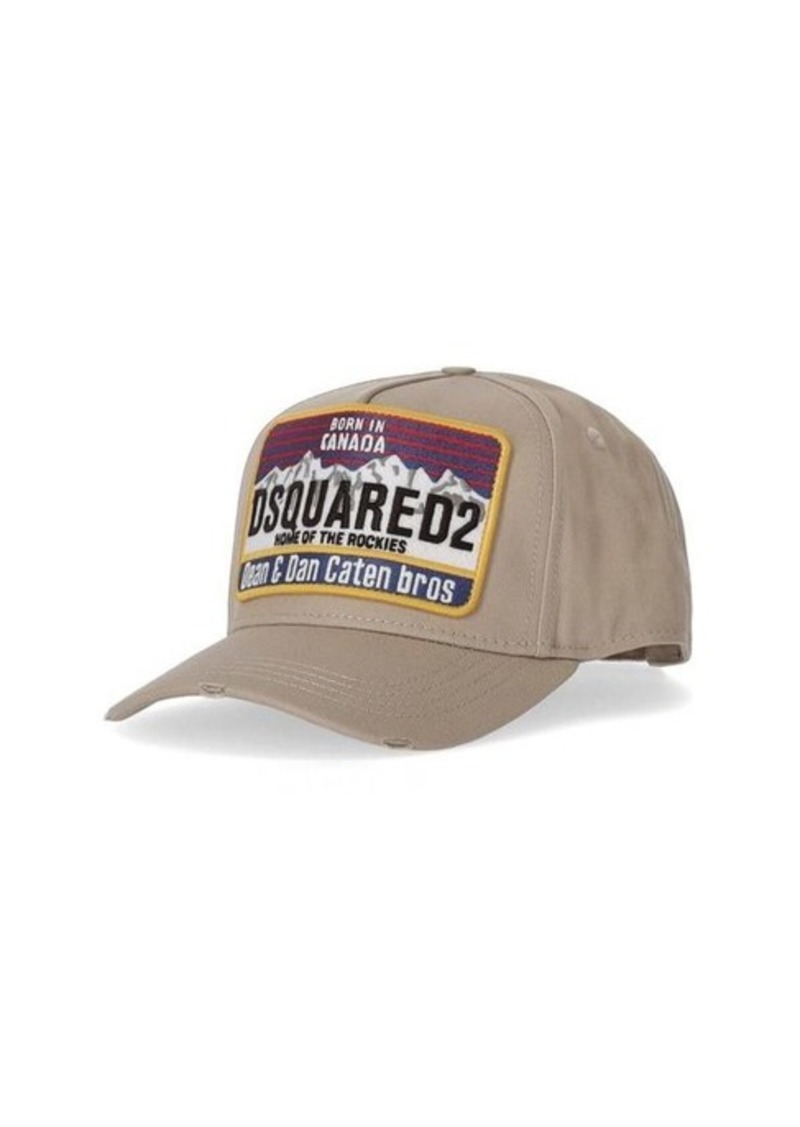 DSQUARED2  BEIGE BASEBALL CAP WITH PATCH