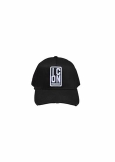 DSQUARED2 Black Icon Core Patch hat with visor Dsquared2