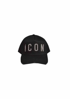 DSQUARED2 Black Icon Stud hat with visor Dsquared2