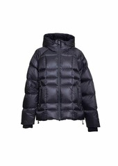 DSQUARED2 Black Puff Kaban short down jacket with hood and back logo Dsquared2