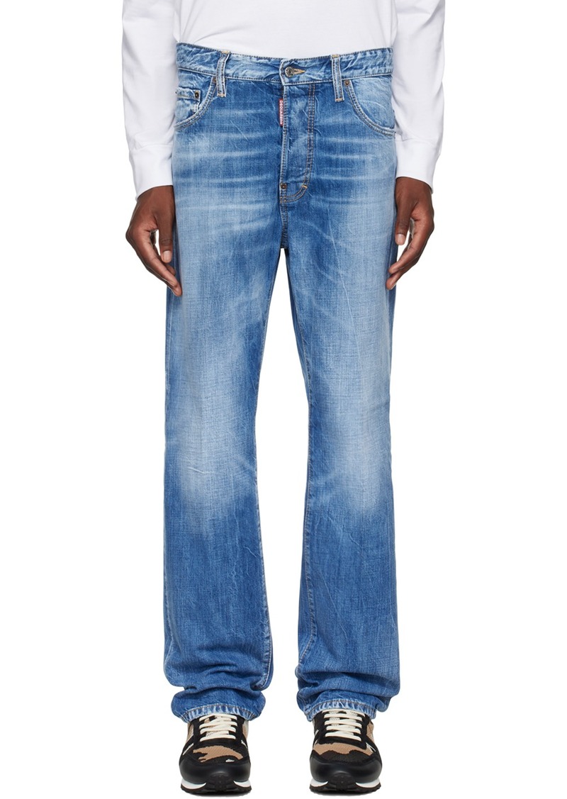 Dsquared2 Blue Light Vintage Wash Bro Jeans